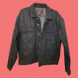 Guess faux snakeskin Trucker Jacket